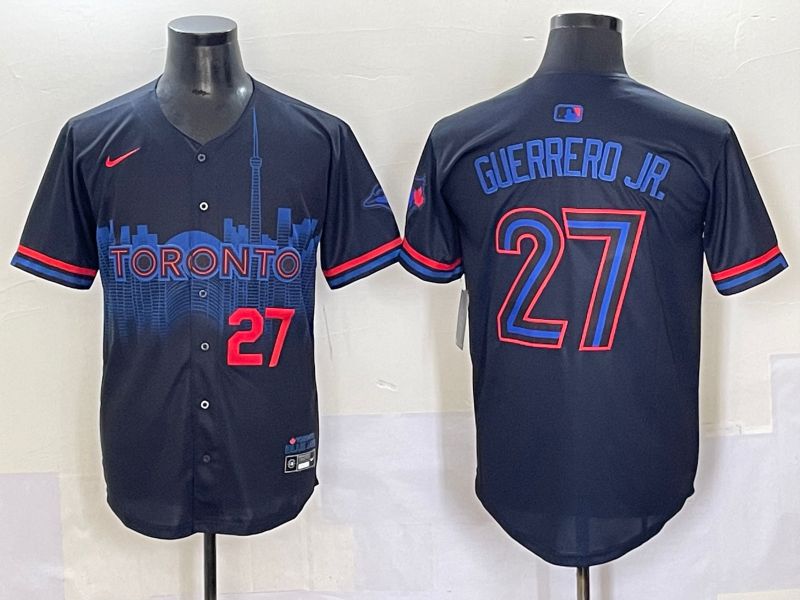 Men 2025 Toronto Blue Jays #27 Guerrero jr Black Joint Name Nike MLB Jersey style 3->toronto blue jays->MLB Jersey